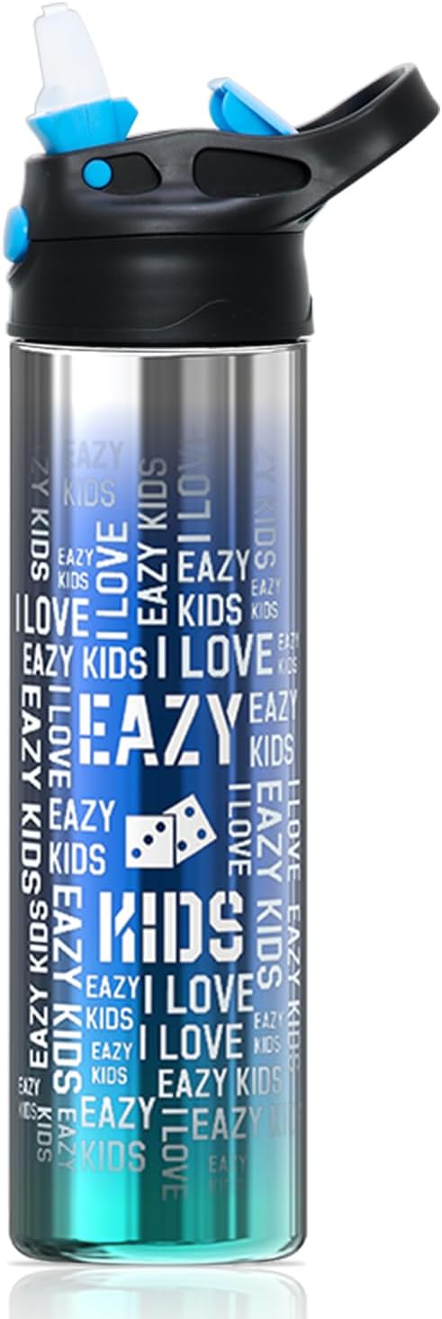 قارورة Eazy Kids ستيل جدار مزدوج 530مل – ترطيب يومي لا ينقطع – أزرق