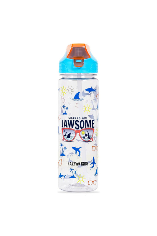 Eazy Kids Jawsome Shark 2-In-1 Tritan Water Bottle - Blue -650ml