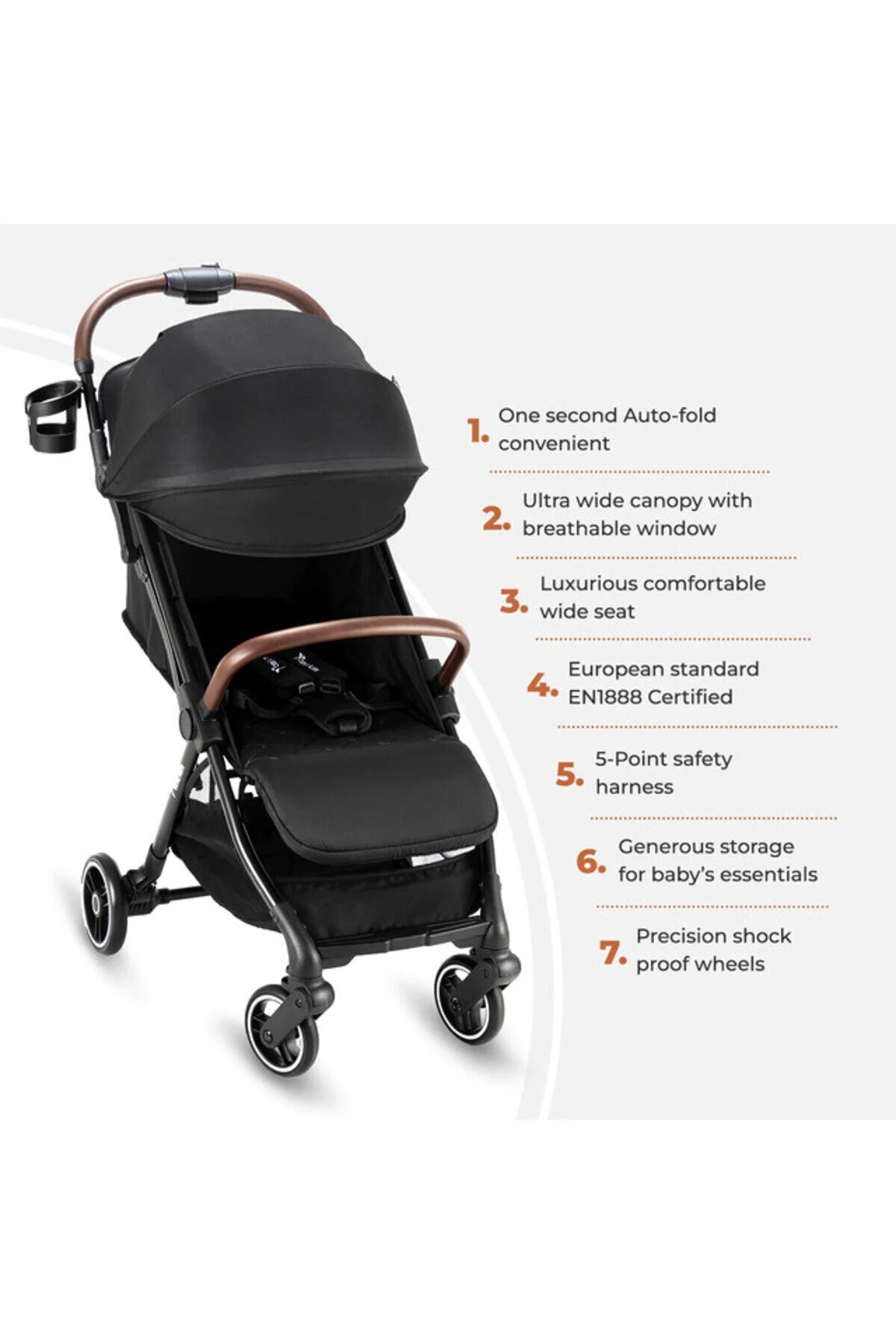 Teknum Travel EXPLORER 2 AutoFold Stroller - Black