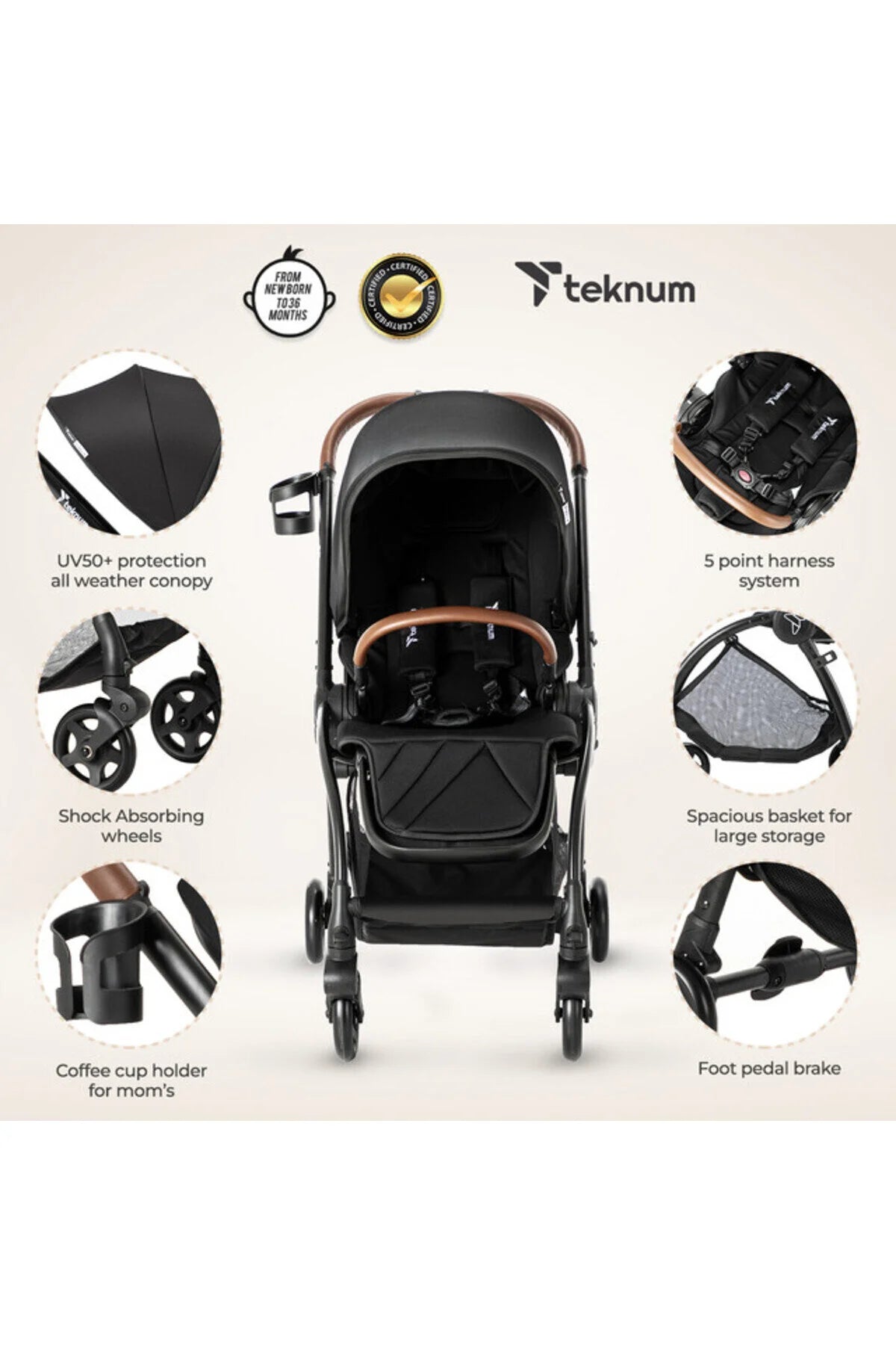 Teknum Travel STROLL 2 Stroller - Black