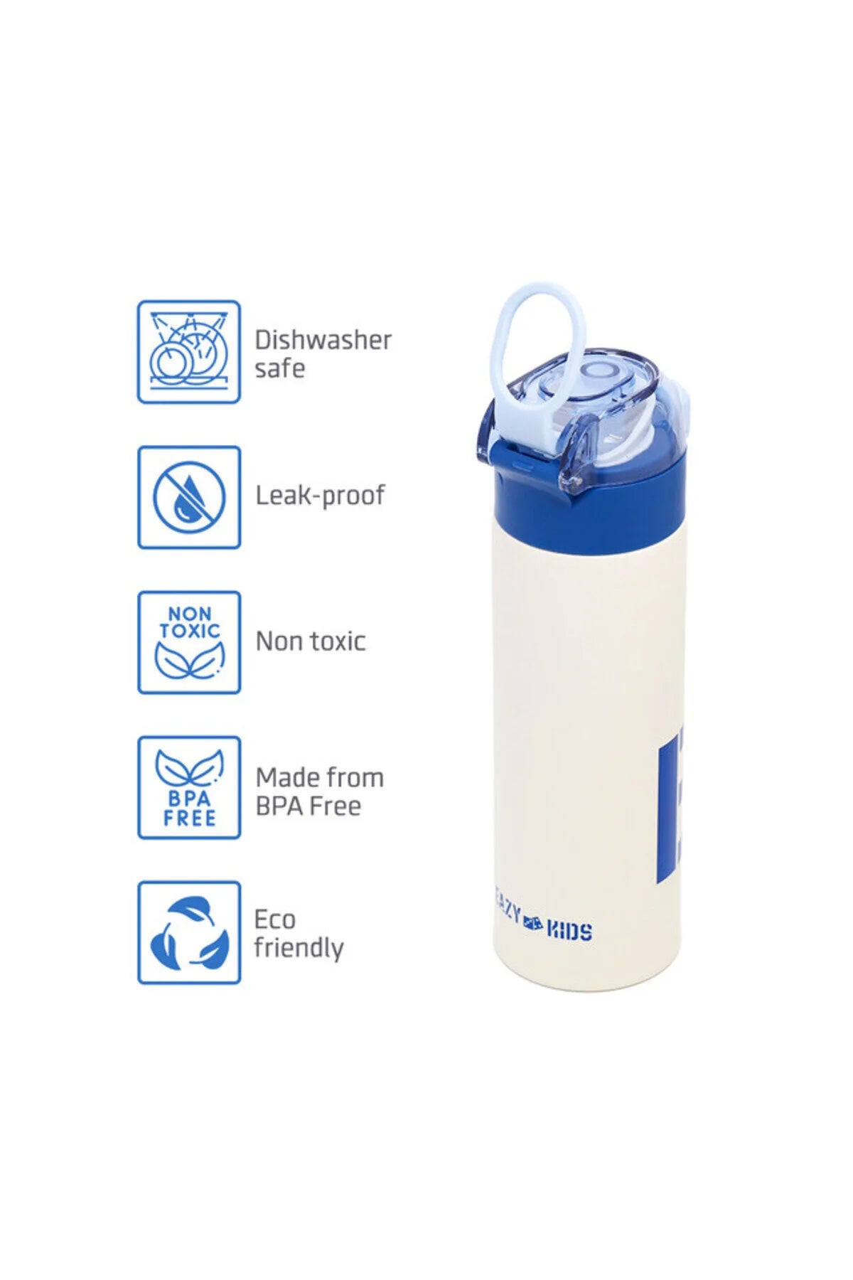 Eazy Kids Double Wall Insulated Travel Water Bottle - Blue 550ml