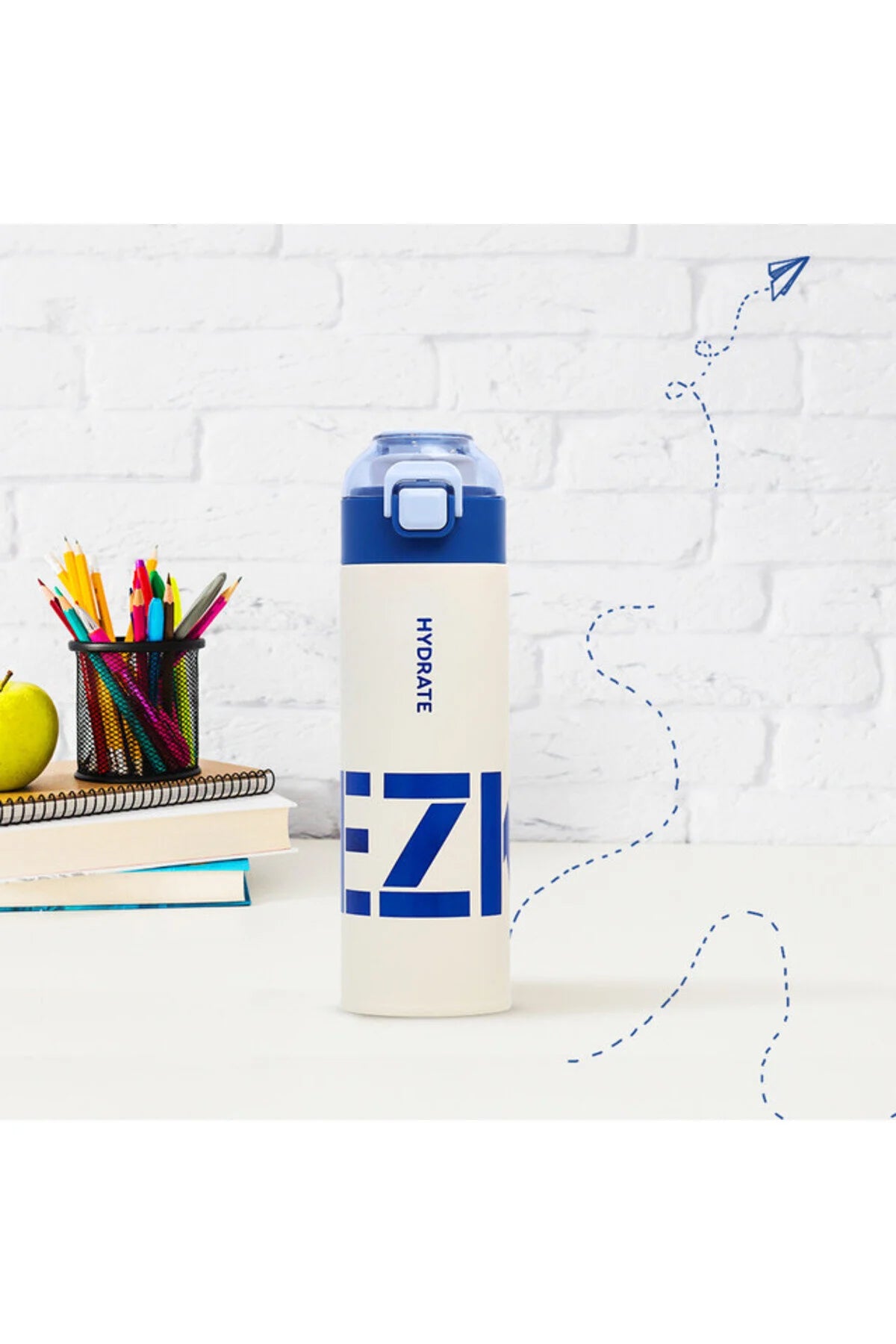Eazy Kids Double Wall Insulated Travel Water Bottle - Blue 550ml