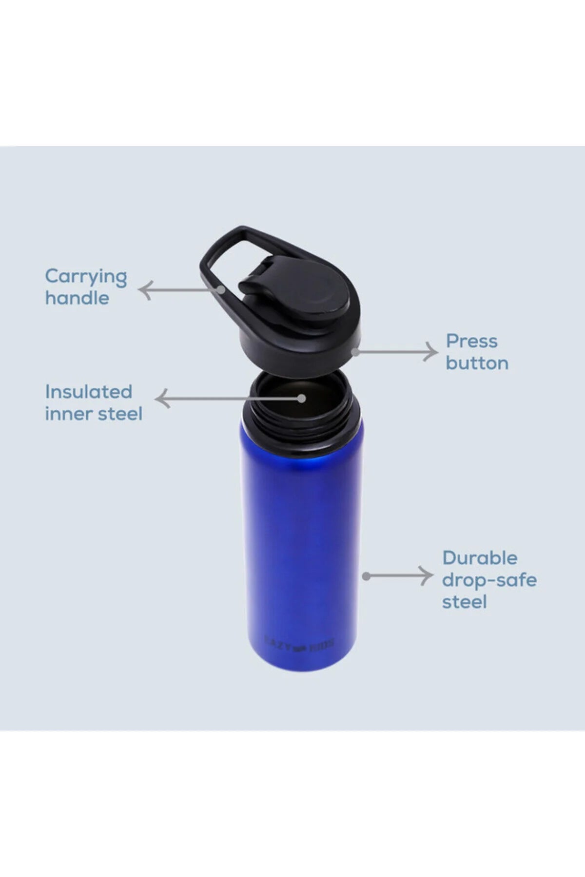 Eazy Kids Stainless Steel Sports Water Bottle - Blue 700ml