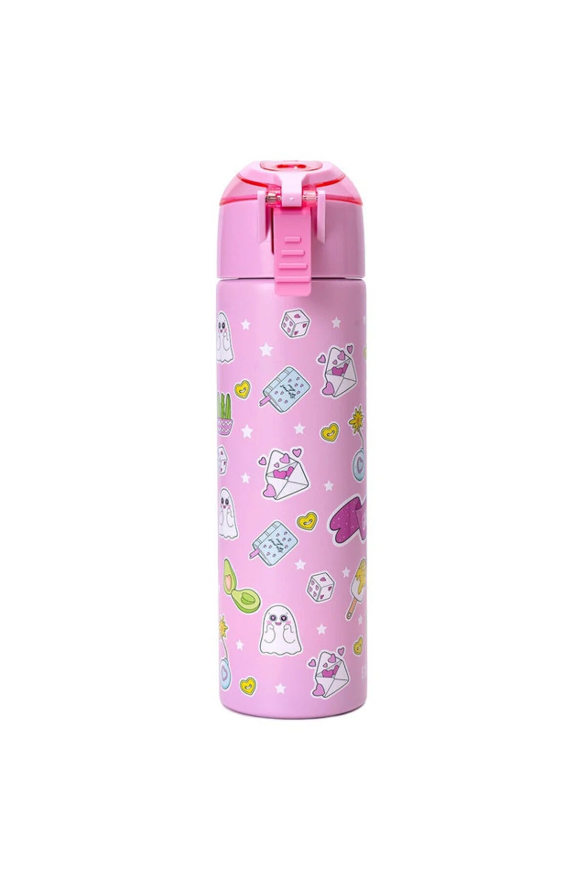 قارورة Eazy Kids ستيل مع رذاذ 640ml – ترطيب يومي لا ينقطع – وردي