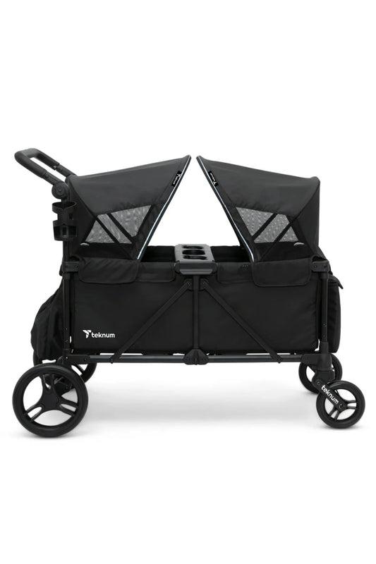 TEKNUM Fellow Wagon Stroller for 2 kids with Snack Tray - Black