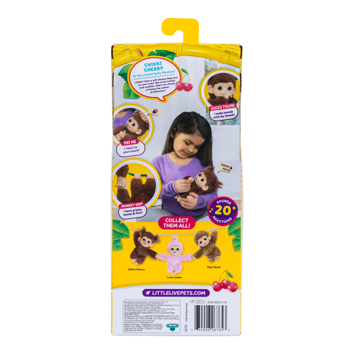 LITTLE LIVE PETS MY BABY S3 MINI MONKEY - CHIKKI CHERRI