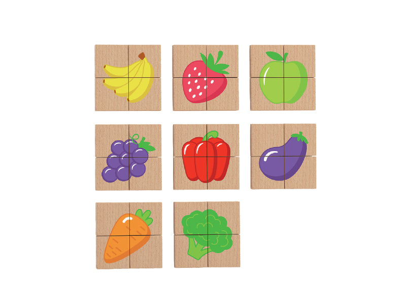 Viga - Magnetic Puzzle Block Fruits - 32 Pieces
