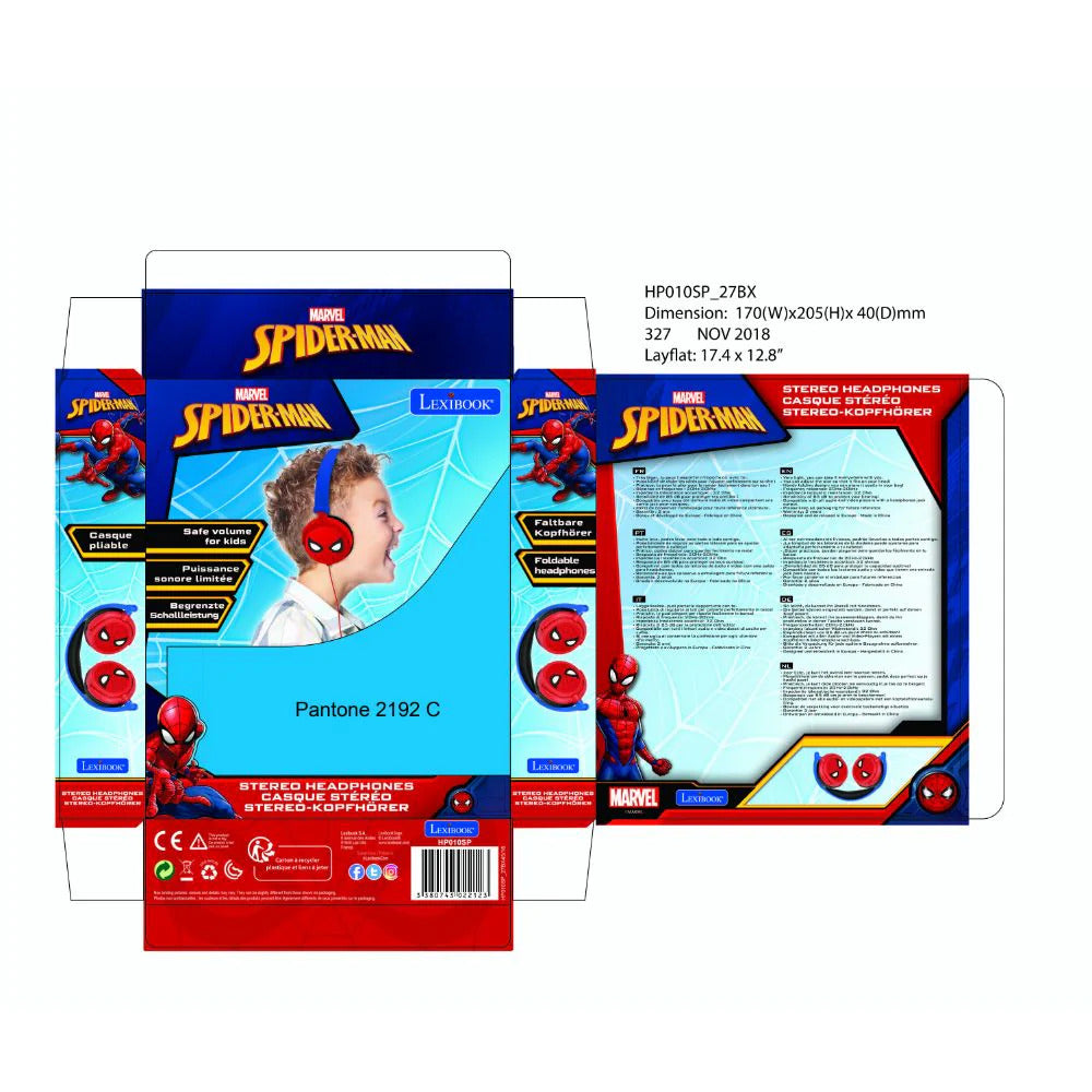 Lexibook - Spiderman Stereo Headphones Marvel Kids