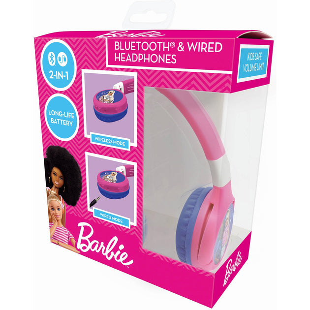 Lexibook - Barbie 2 In 1 Bluetooth And Wired Comfort Foldable Headphone