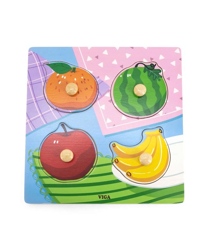 Viga - Wooden Knob Puzzle Fruits
