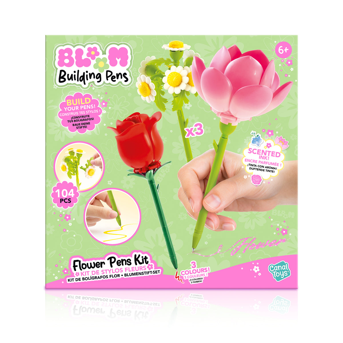 CANAL TOYS FLOWER BRICK PEN 3-PACK