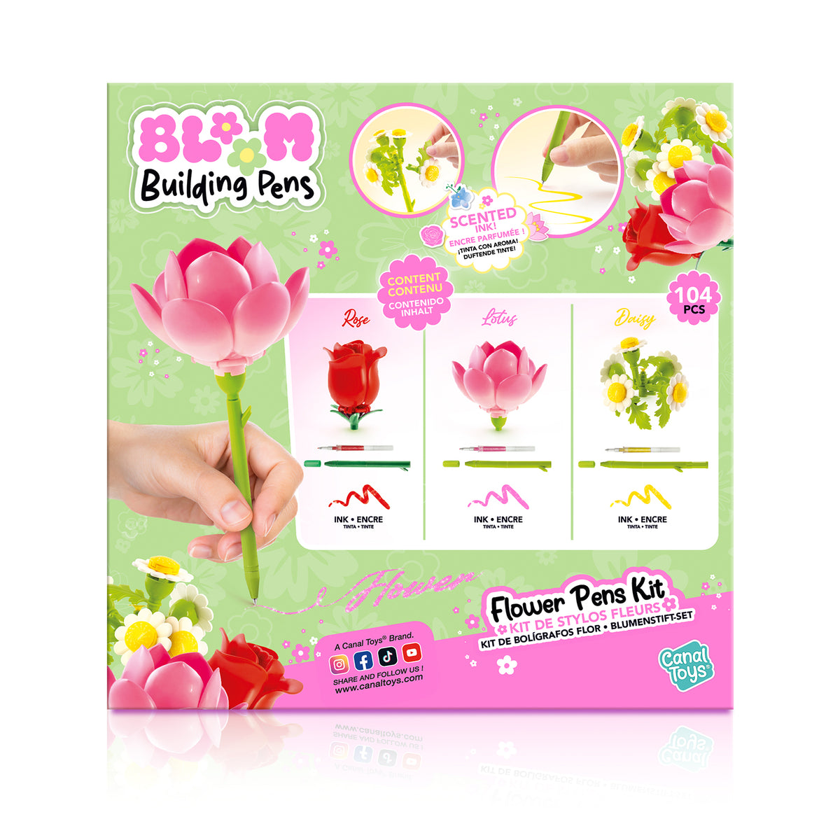CANAL TOYS FLOWER BRICK PEN 3-PACK
