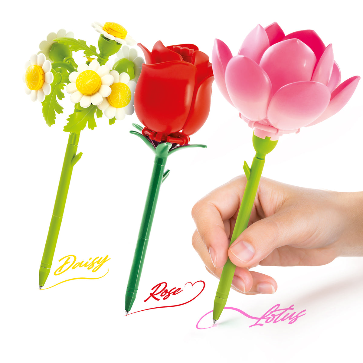 CANAL TOYS FLOWER BRICK PEN 3-PACK