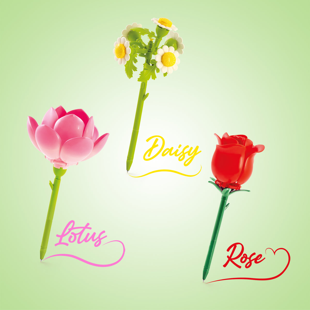CANAL TOYS FLOWER BRICK PEN 3-PACK