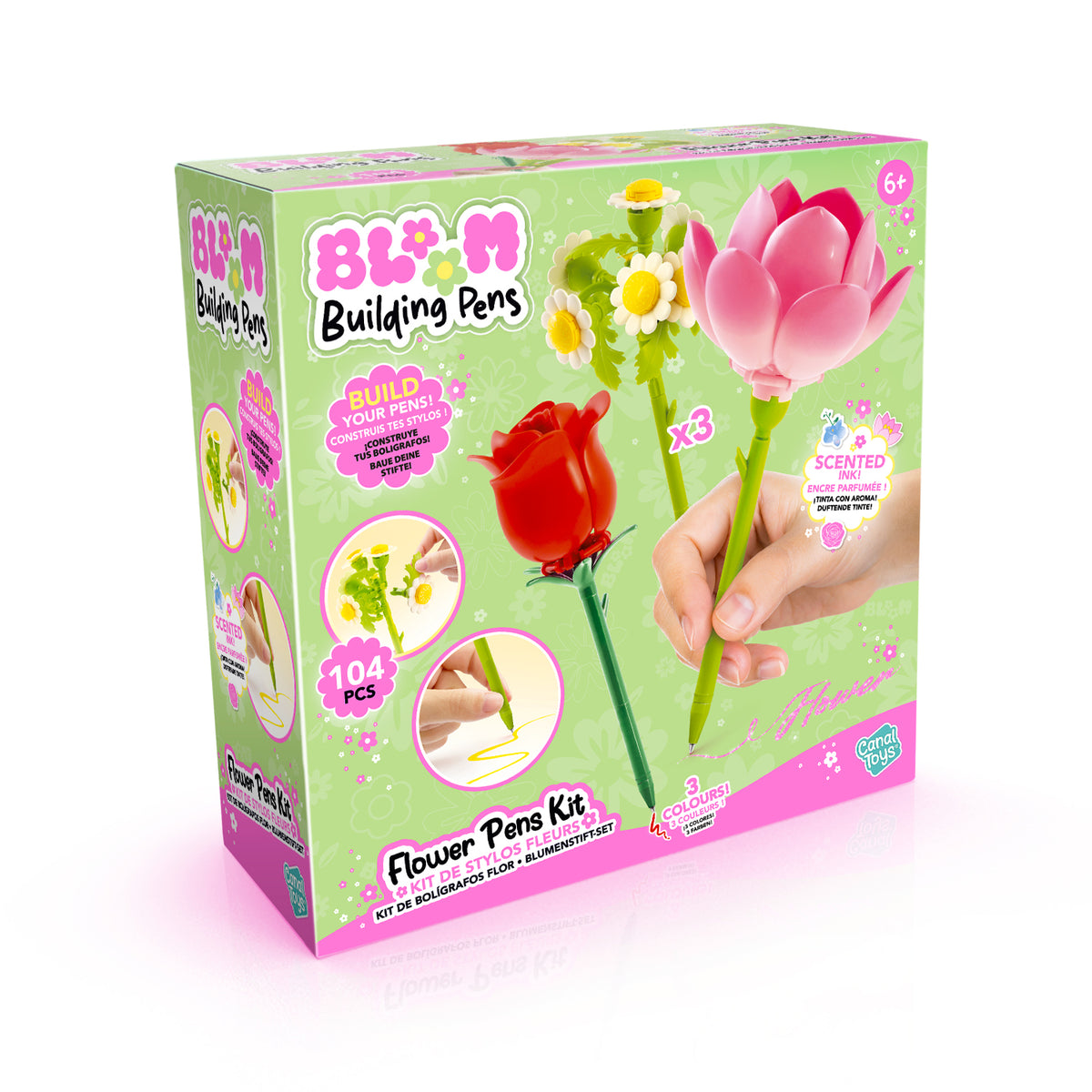 CANAL TOYS FLOWER BRICK PEN 3-PACK