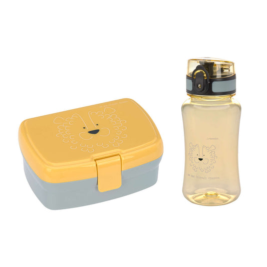 Lassig - Lassig Lunch Set About Friends-Lunchbox And Drinking Bottle-Lemon