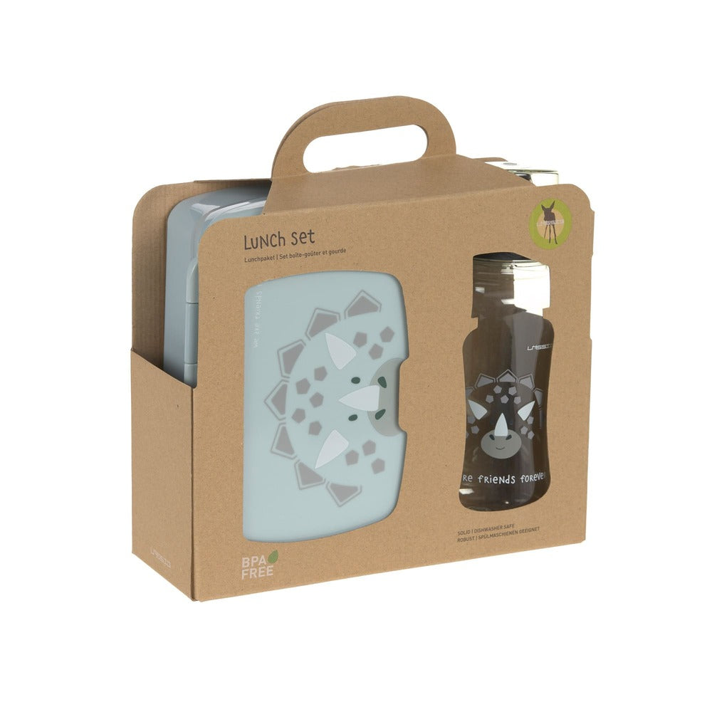 Lassig - Lassig Lunch Set About Friends-Lunchbox And Drinking Bottle-Green