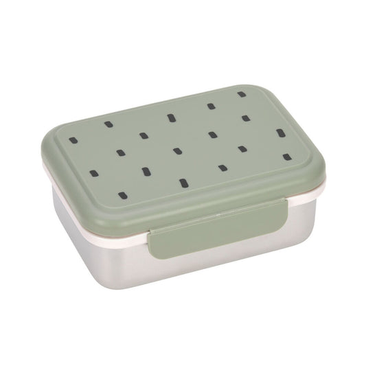 Lassig - Lunchbox Stainless Steel Happy Prints - Light Olive
