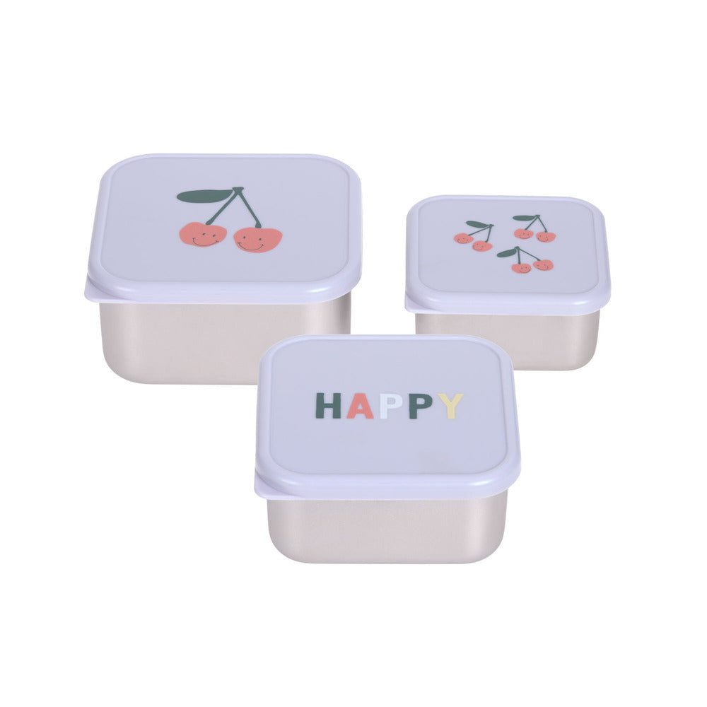 Lassig - Lassig Snackbox Stainless Steel 3 Pcs-Lilac