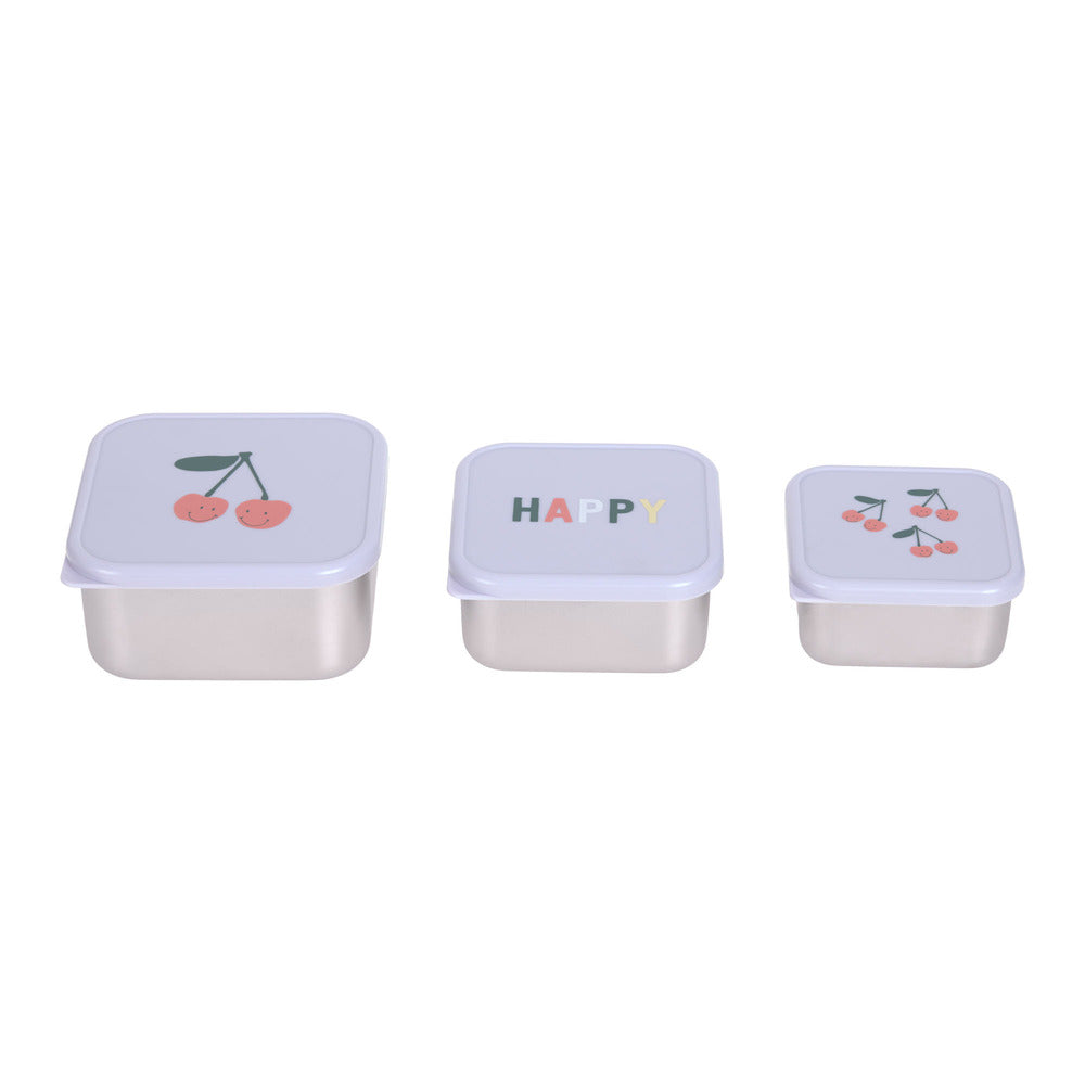 Lassig - Lassig Snackbox Stainless Steel 3 Pcs-Lilac