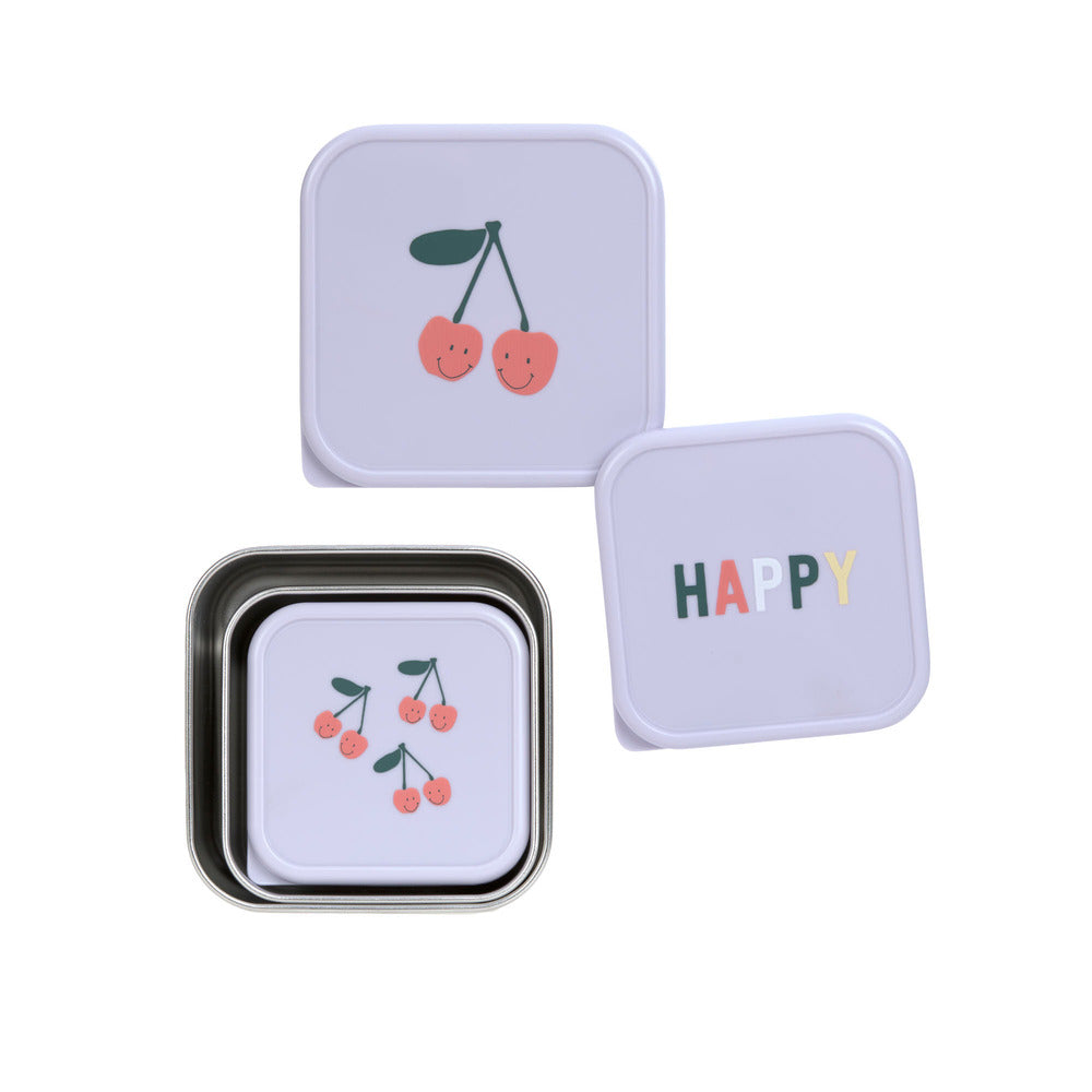 Lassig - Lassig Snackbox Stainless Steel 3 Pcs-Lilac