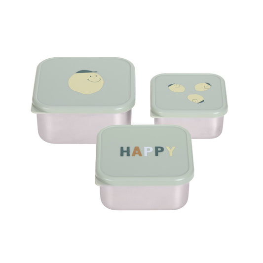 Lassig - Lassig Snackbox Stainless Steel 3 Pcs-Green