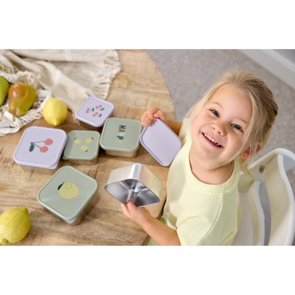 Lassig - Lassig Snackbox Stainless Steel 3 Pcs-Green