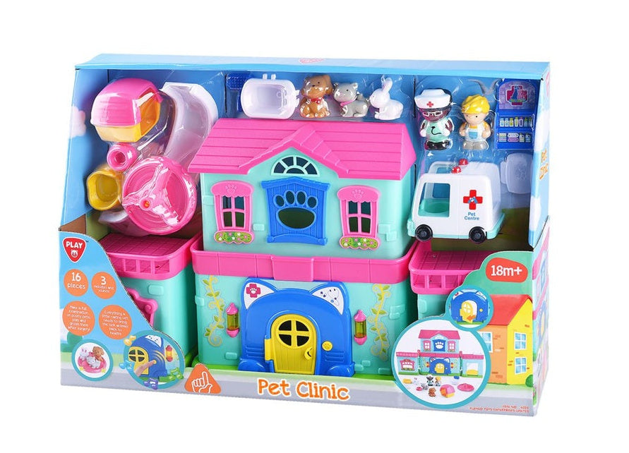 PLAY GO ANIMAL COMPLEX CLINIC B/O-16 PCS