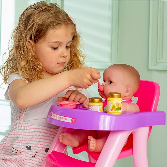 BERENGUER 14-INCH LOTS TO LOVE WITH HIGH CHAIR DOLL GIFT SET