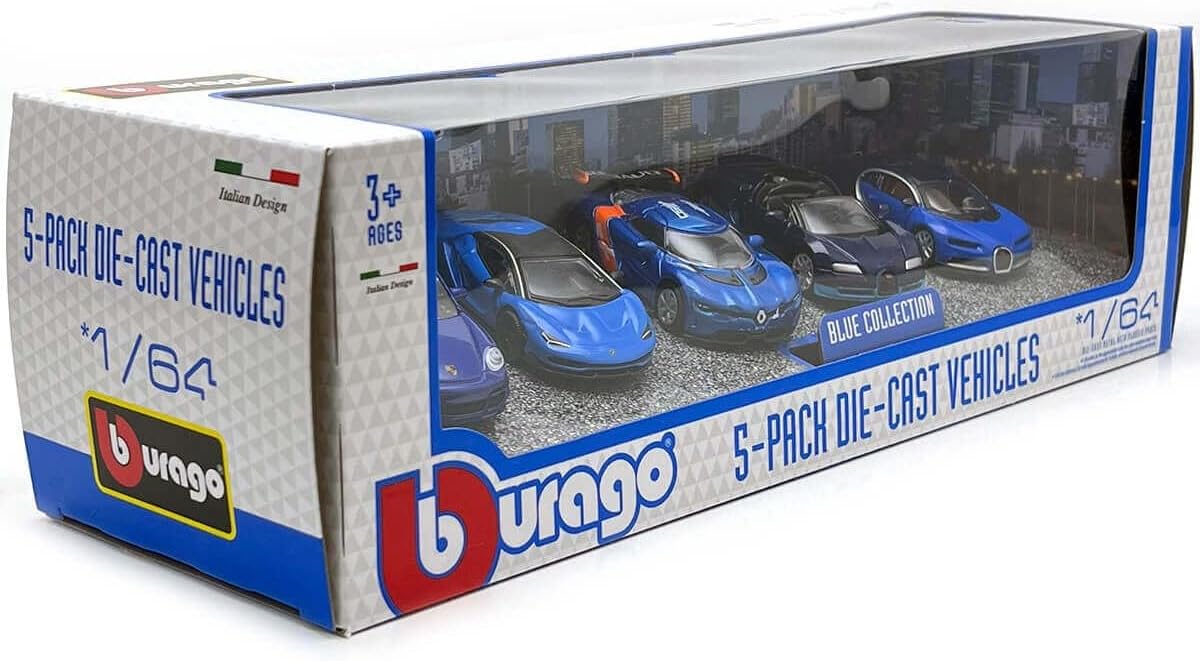 BBURAGO- BLUE COLLECTION (1:64) (5 PACK)