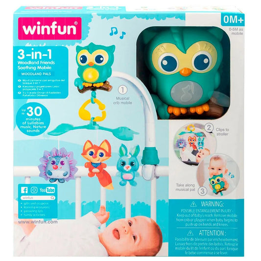 Winfun - 3-In-1 Woodland Friends Soothing Mobile