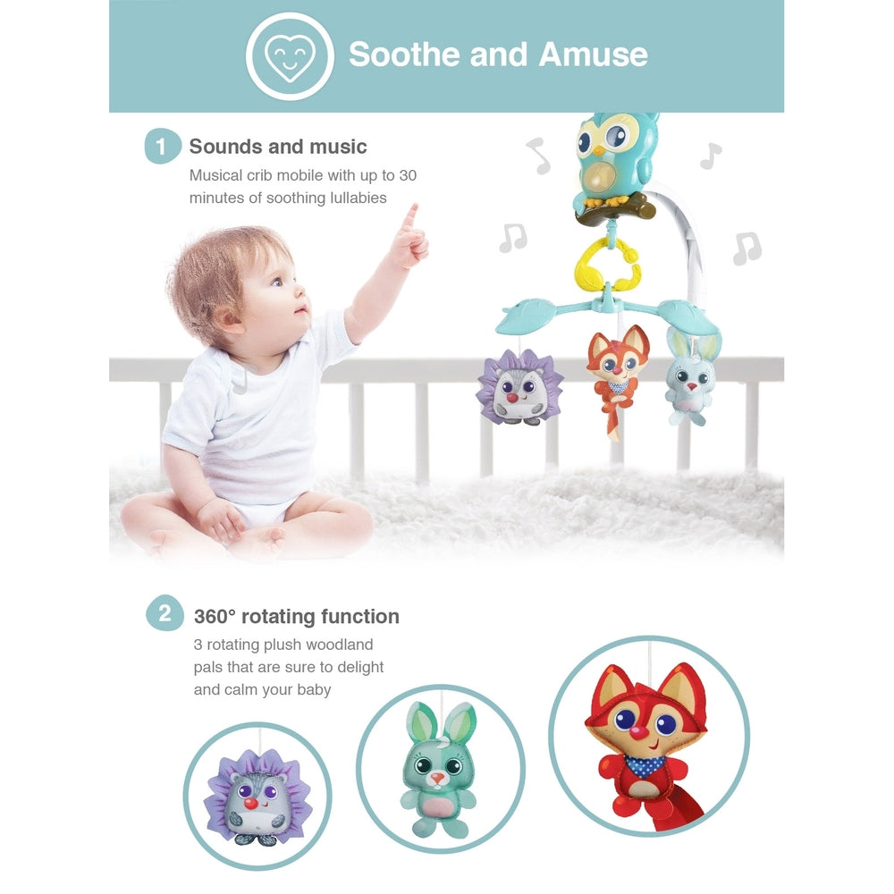 Winfun - 3-In-1 Woodland Friends Soothing Mobile
