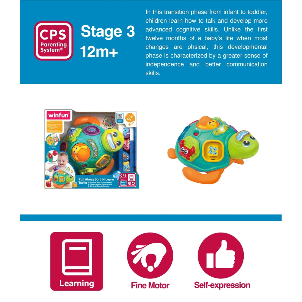 Winfun - Pull Along Sort N Learn Turtle