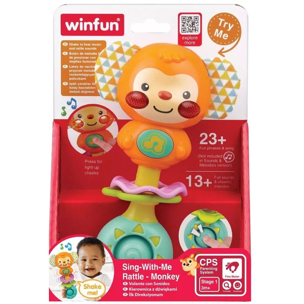 Winfun - Sing With Me Rattle - Monkey