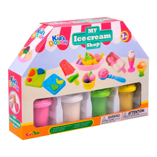 KID'S DOUGH MY ICE-CREAM SHOP 4 X 56G/2OZ DOUGH POT EACH IN