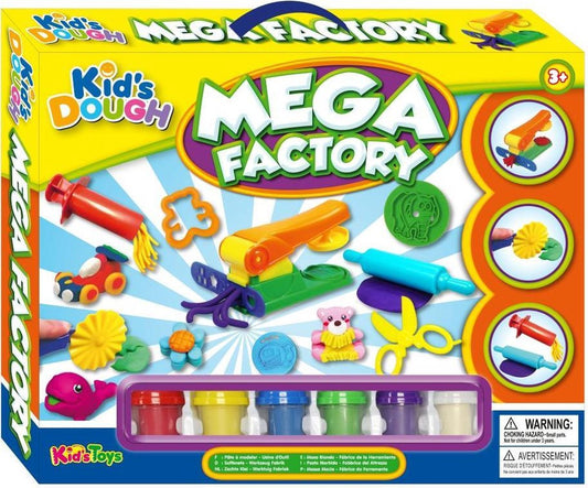 KID'S DOUGH MEGA FACTORY 6 X 56G/2OZ DOUGH POT. EACH IN PRIN