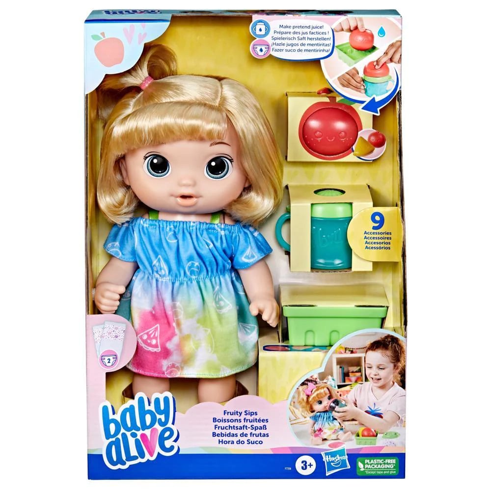 Baby Alive - Fruity Sips Doll Apple- Blonde Hair