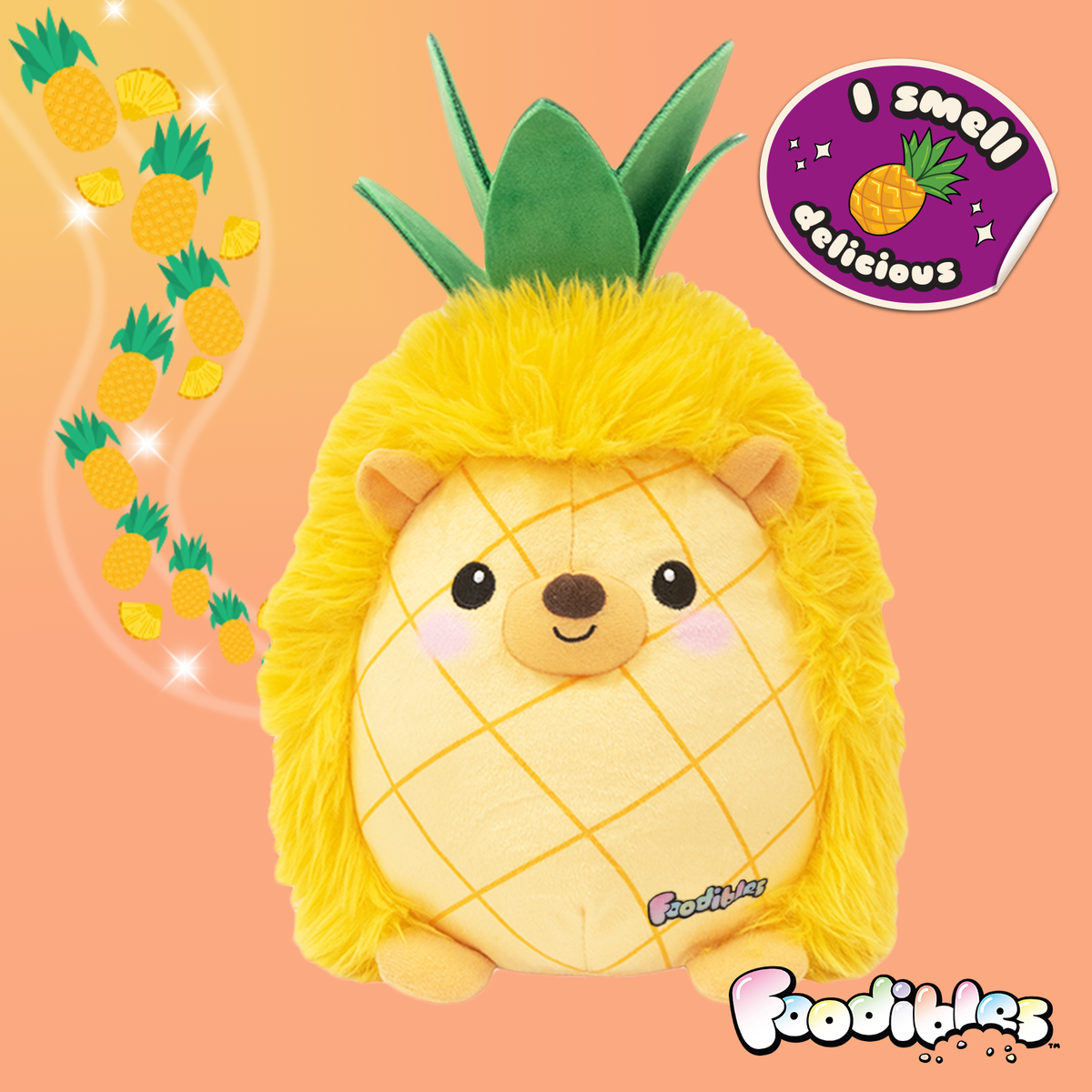 FOODIBLES LARGE SCENTED PLUSHIES - PINEAPPLE HEDGEHOG