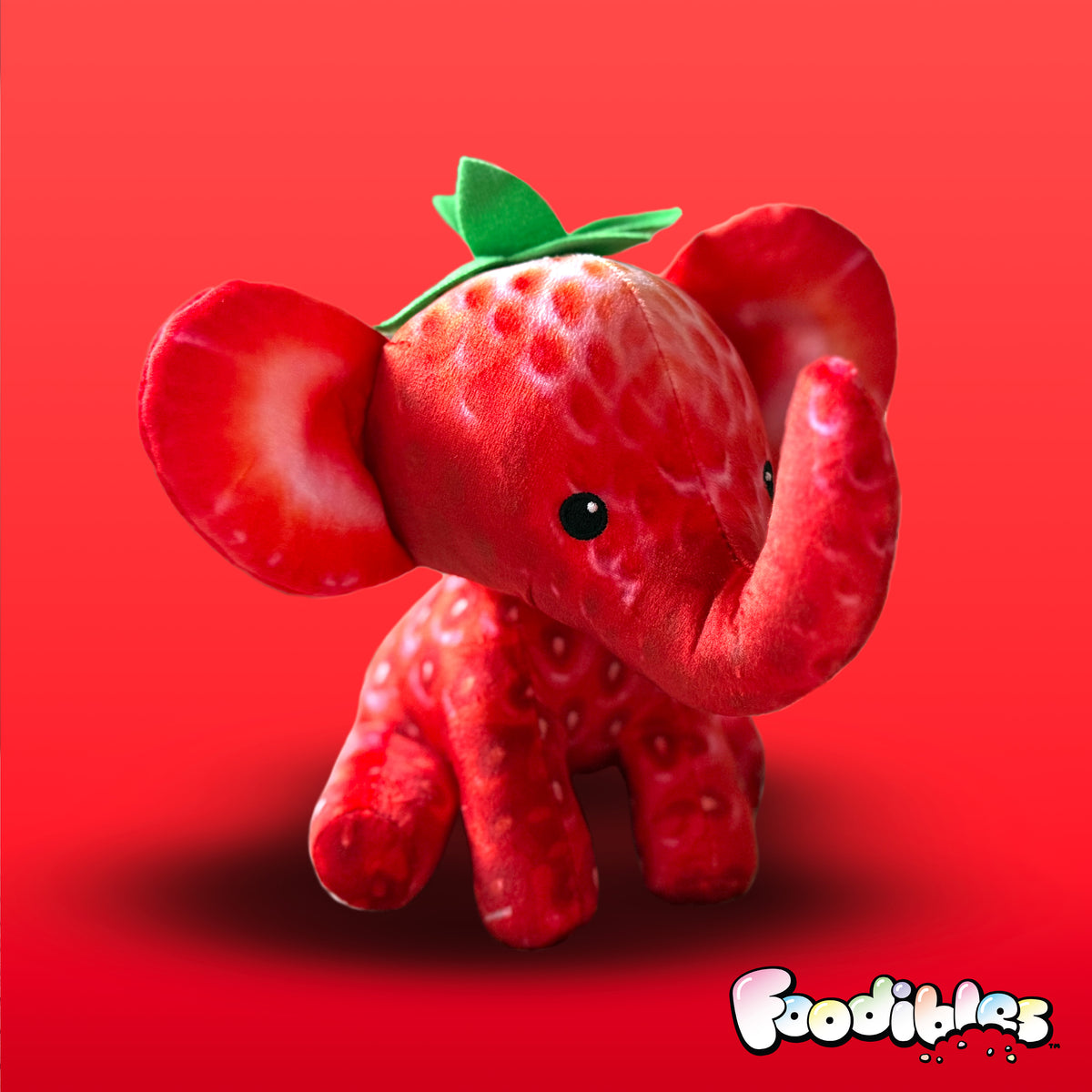 FOODIBLES LARGE SCENTED PLUSHIES - STRAWBERRY ELEPHANT