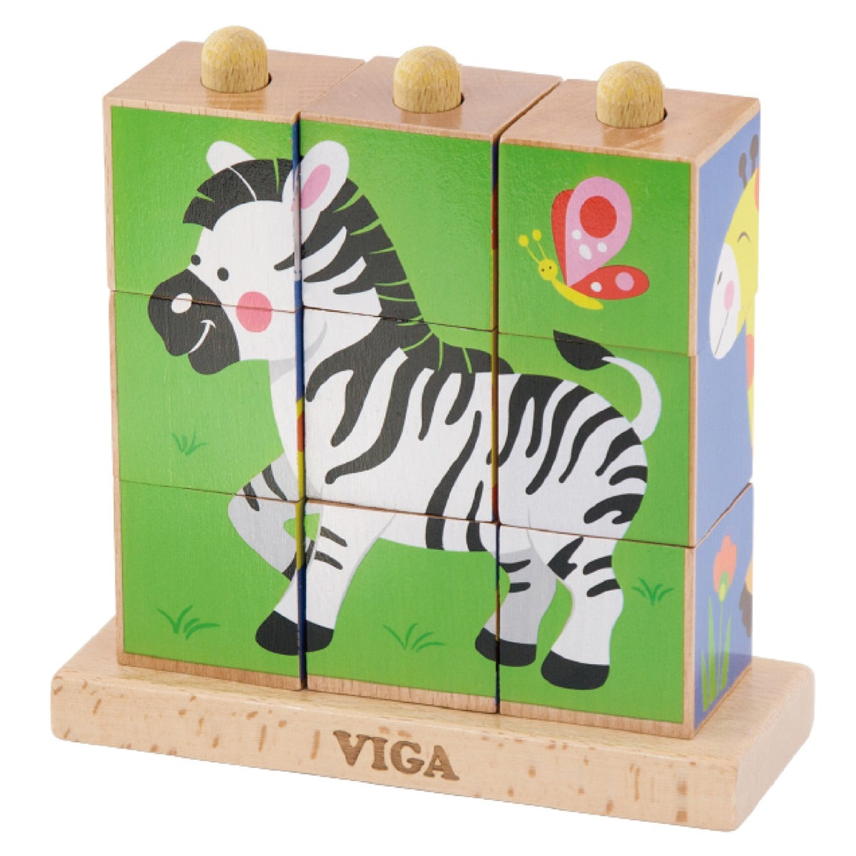 Viga - Stacking Cube Puzzle - Wild Animals