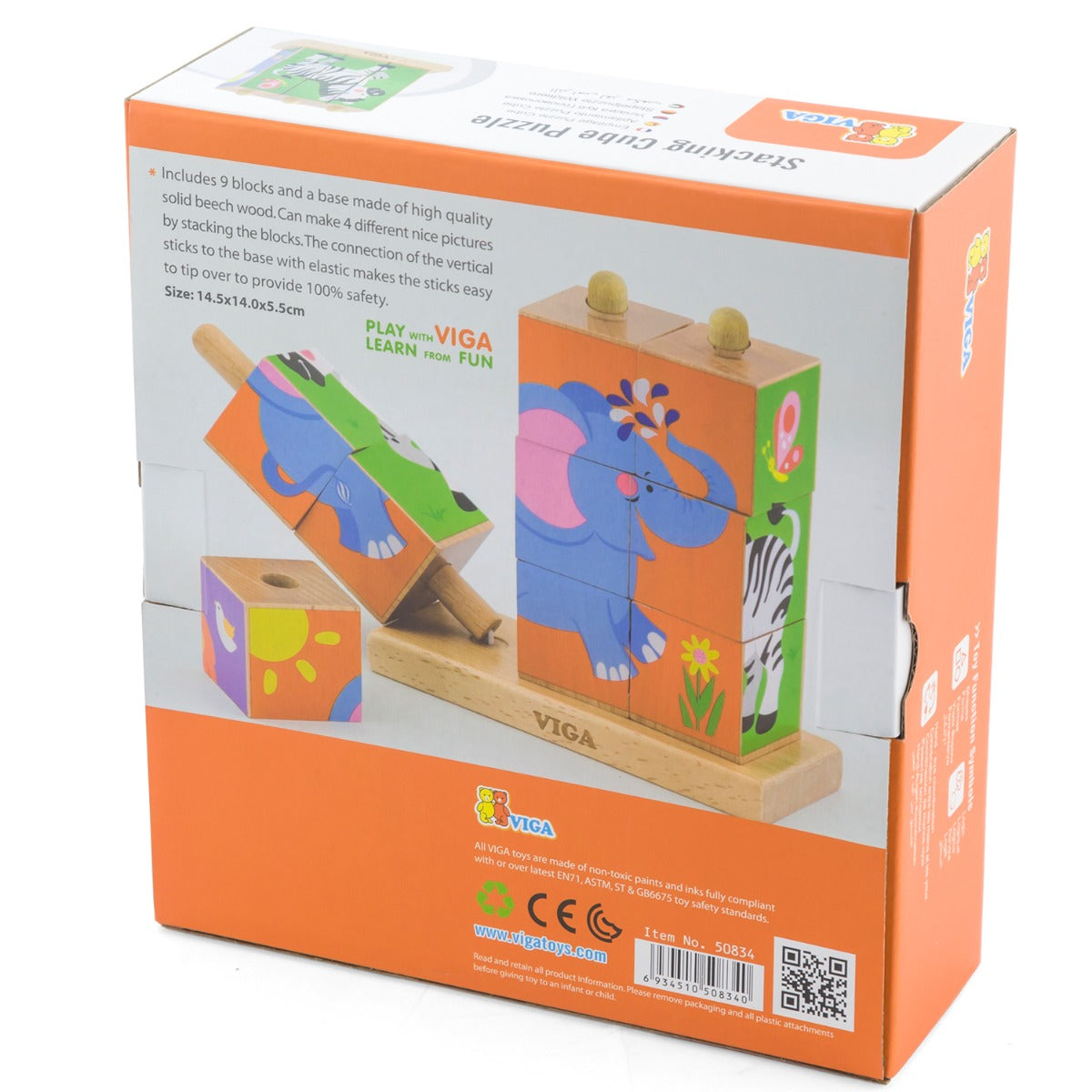 Viga - Stacking Cube Puzzle - Wild Animals