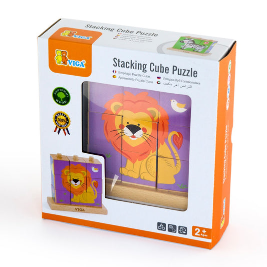 Viga - Stacking Cube Puzzle - Wild Animals