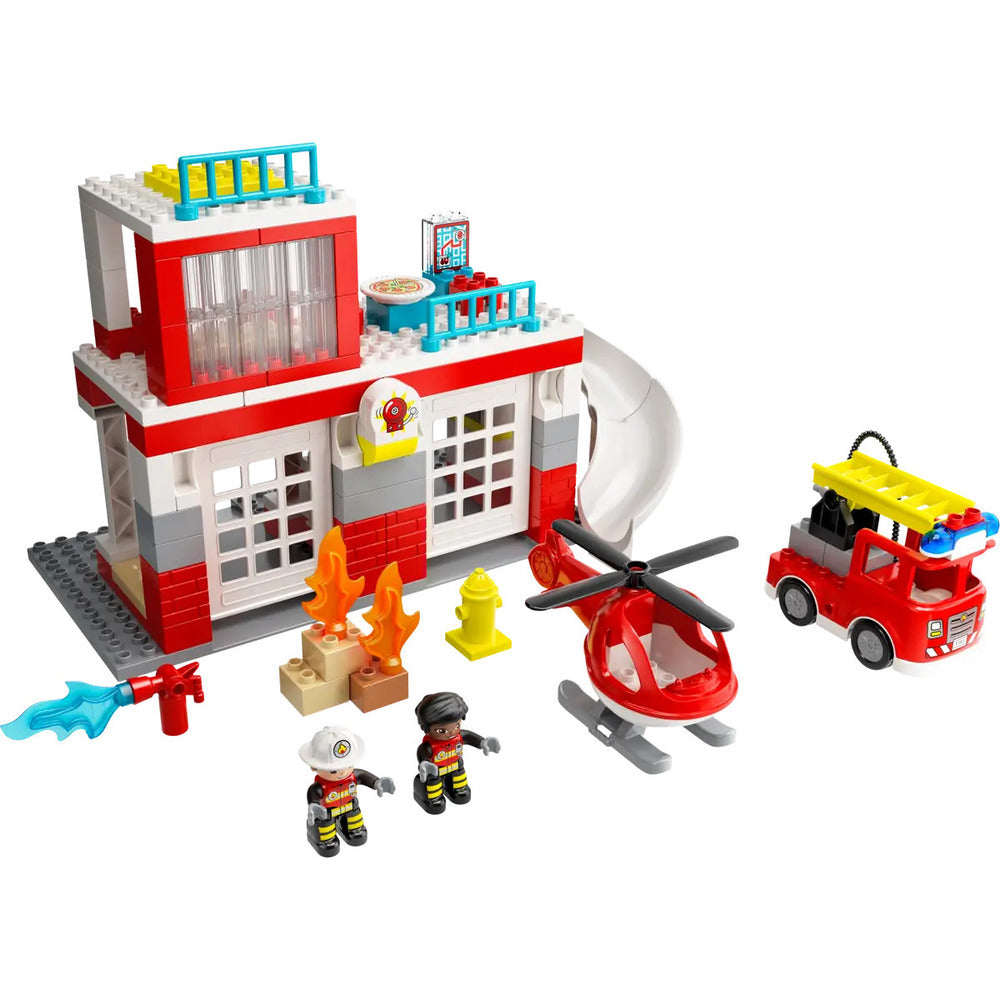 Lego Duplo Fire Station And Helicopter