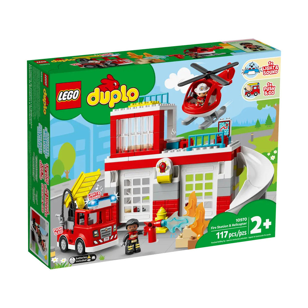 Lego Duplo Fire Station And Helicopter