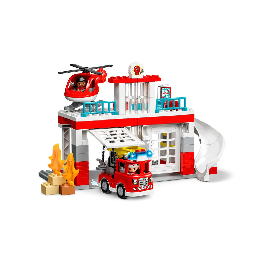 Lego Duplo Fire Station And Helicopter