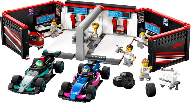 ليغو مرآب F1 وسيارتا مرسيدس وألبين – إثارة السباقات الحقيقية