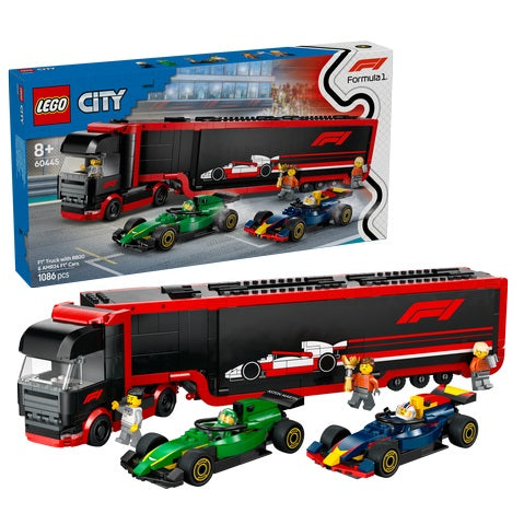 LEGO City F1 Truck with RB20 & AMR24 F1 Cars (60445)