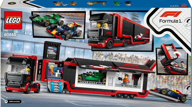 LEGO City F1 Truck with RB20 & AMR24 F1 Cars (60445)