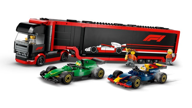 LEGO City F1 Truck with RB20 & AMR24 F1 Cars (60445)
