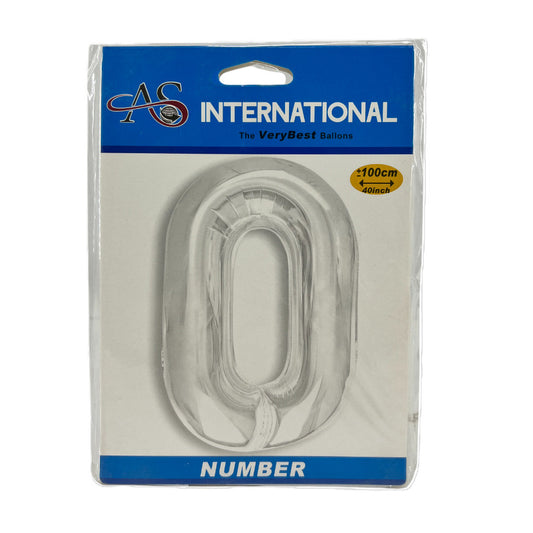 Teeela - Number Balloon 0 - Silver